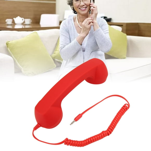 Retro Telephone Handset, Classic Vintage Handset with 3.5mm Sound Plug, Reduce Radiation Old Telephone Receiver, Volume Control, Wired Telephone Receiver