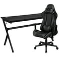 thumbnail image 3 of Emma + Oliver Black/Gray Gaming Desk Bundle - Cup/Headset Holder/Mouse Pad Top, 3 of 15