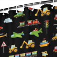 thumbnail image 3 of Cartoon Traffic Vehicles Signs Black Pattern Shower Curtain 84"x72" ,Bathroom Decorative Shower Curtains Set with 12 Hooks,Modern Waterproof Washable Shower Curtain, 3 of 6