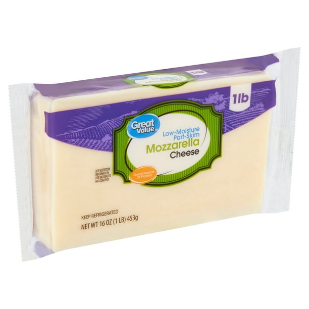 Great Value LowMoisture PartSkim Mozzarella Cheese, 16 oz