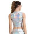 thumbnail image 2 of Women Metallic Tank Tops Shiny Crop Top For Dancing, 2 of 5
