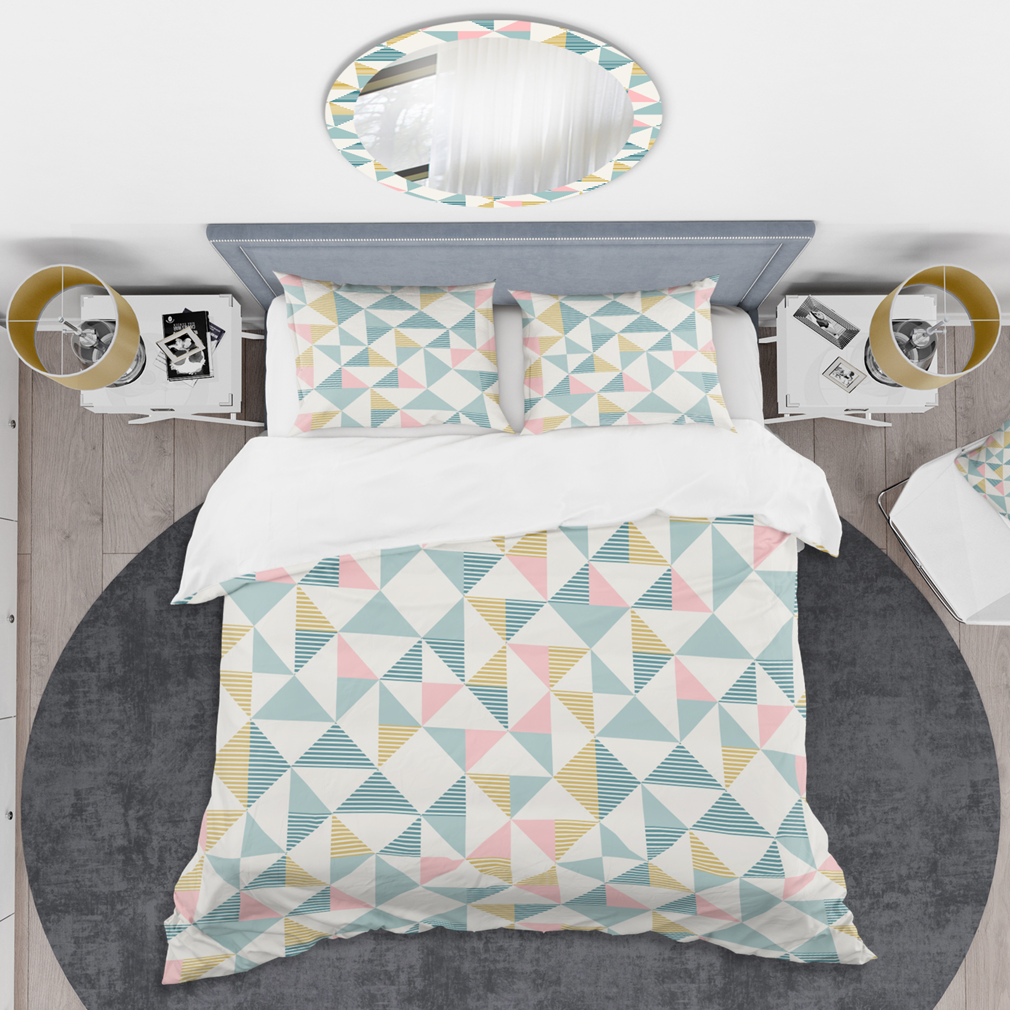 Designart 'Diamond Retro I' Mid-Century Modern Duvet Cover Set