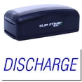 thumbnail image 1 of Large Pre-Inked Discharge Stamp, Slim 1854, Ultra Slim Design, Impression Size 1-13/16" by 2-1/2", Up to 25,000 Impressions - Blue Ink, 1 of 10