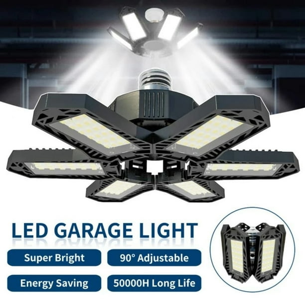 12000LM 6500K LED Garage Lights Ceiling Light with 6 Adjustable Panels