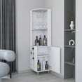 thumbnail image 2 of White Bar Cabinet With Built-in Wine Rack And Glass Holder - 17.7 Inches Wide For Convenient Storage Crisp Efficient, 2 of 3
