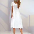 thumbnail image 3 of Lady Midi Dress Lace Spliced ​​V-Neck Mujer Vestidos sueltos Temperamento Casual FLhrweasw Nuevo, 3 of 9
