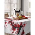 thumbnail image 6 of Red Plum Table Cloth, Waterproof Tablecloth for Rectangle Tables, Nature Flowers Branches Chinese Painting Reusable Washable Fabric Table Cover for Restaurant Kitchen Dining Tables 60"x102", 6 of 9