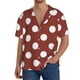 thumbnail image 1 of Fotbe Maroon And White Polka Dot Camisa Estampada de Manga Corta para Hombre, Casual de Verano, Estilo Playero, Sin Arrugas-4X-Large, 1 of 5