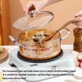 thumbnail image 3 of Glass Pot for Cooking,Heat-resistant glass cooking pot with Double Handle and Lid, comfortable handle, soup pot, Simmer Pot for milk noodles, 3 of 8