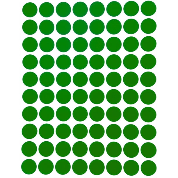 royal green color labels round 1 2 13 mm solid dot stickers 0 5 inch in green 1200 pack walmart com