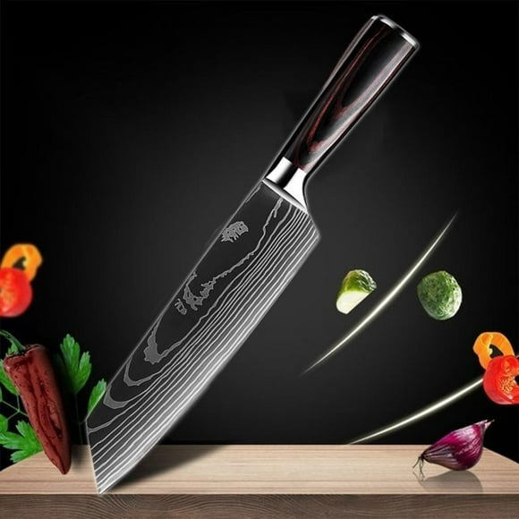 MDHAND 8" Chef Knife, Laser Damascus High Carbon Stainless Steel Kitchen Knife, Ergonomic Pakkawood Handle, Superb Edge Retention Stain&Corrosion Resistant