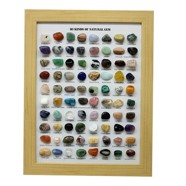 JJKBVCLO 80 Kinds Of Natural Stone Ore Photo Frame Crystal Stone Ornaments Children's Geological Exploration