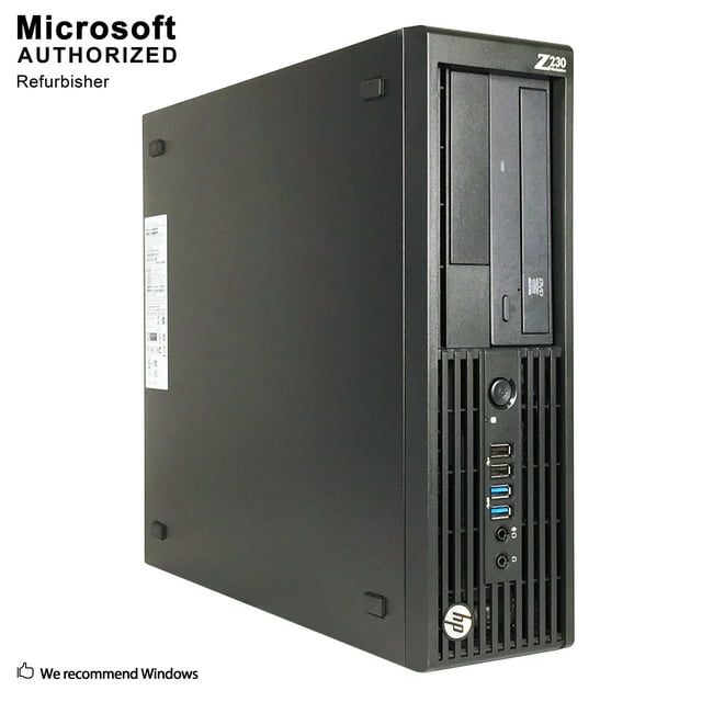 HP Z230 SFF, Intel Core i3-4130 3.4GHz, 16G DDR3 RAM, 1T SSD, DVD, WIFI, Bluetooth, Windows 10 Pro 64 Bits (en, FR, ES)-Reconditionné