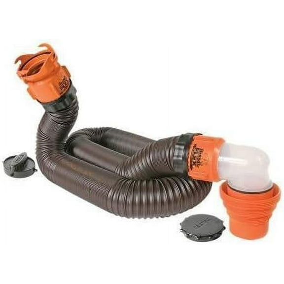 Camco RhinoFLEX 39761, Black Thermoplastic 4.05 lb, RV Sewer System with Swivel Fittings