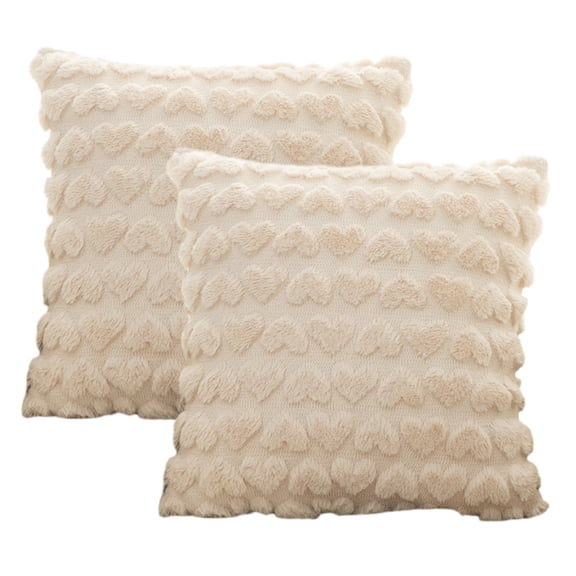 18x18 Throw Pillow Covers Set of 2, Boho Covers for Bed, Couch Fluffy Pillow Cover for Living Room