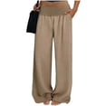 thumbnail image 4 of Abomasnow Women's Wide Leg Pants Elastic High Waist Loose Trousers Casual Soft Breathable Beach Vocation Pants with Pockets, 4 of 6