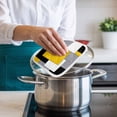 thumbnail image 4 of Yellow Grey Black Geometric Pot Holders for Kitchen Heatproof Potholder, 3 Pack Middle Century Art Abstract Aesthetics Hot Pads Multipurpose Oven Pads Cloth Potholders Trivet for Cooking Baking, 4 of 8