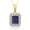 Lapis, variant on 2.36 Ct Octagon Peach Simulated Morganite 18K Yellow Gold Plated Silver Pendant
