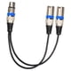 thumbnail image 1 of Cable divisor de micrófono balanceado de 1 XLR hembra a 2 XLR macho de alta resistencia en Y Azul, 1 of 9