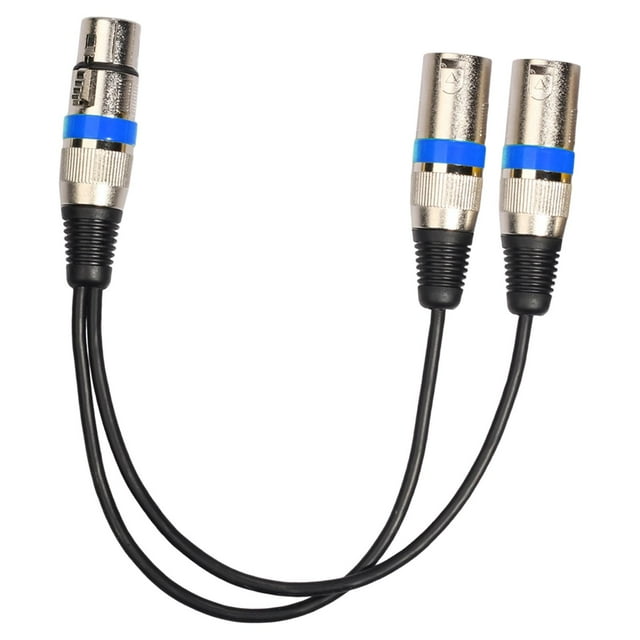 BELOVING 1 Female to 2 Male 3 Pin Patch Y Cable for Various Musical Instruments Mixer Blue