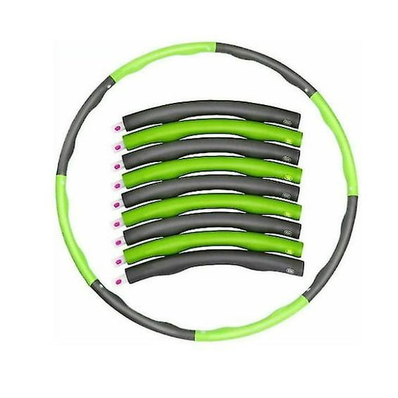 Green /grey Weighted Collapsible Hula Hoop Padded Abs Exercise Gym Workout