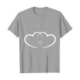 thumbnail image 1 of Posijego T-Shirts Graphiques Cœur pour Femmes Saint-Valentin Manches Courtes T-Shirts d'Été Mignons Col Rond Décontractés, 1 of 4