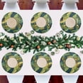 thumbnail image 7 of Round Grid Placemat ,One Sizex6, Round Placemat, PVC Plate Mat，15.4 Inch Non-Slip and Heat Resistant, Table Placemat, Dining Room Placemat Green River and Trees, 7 of 7