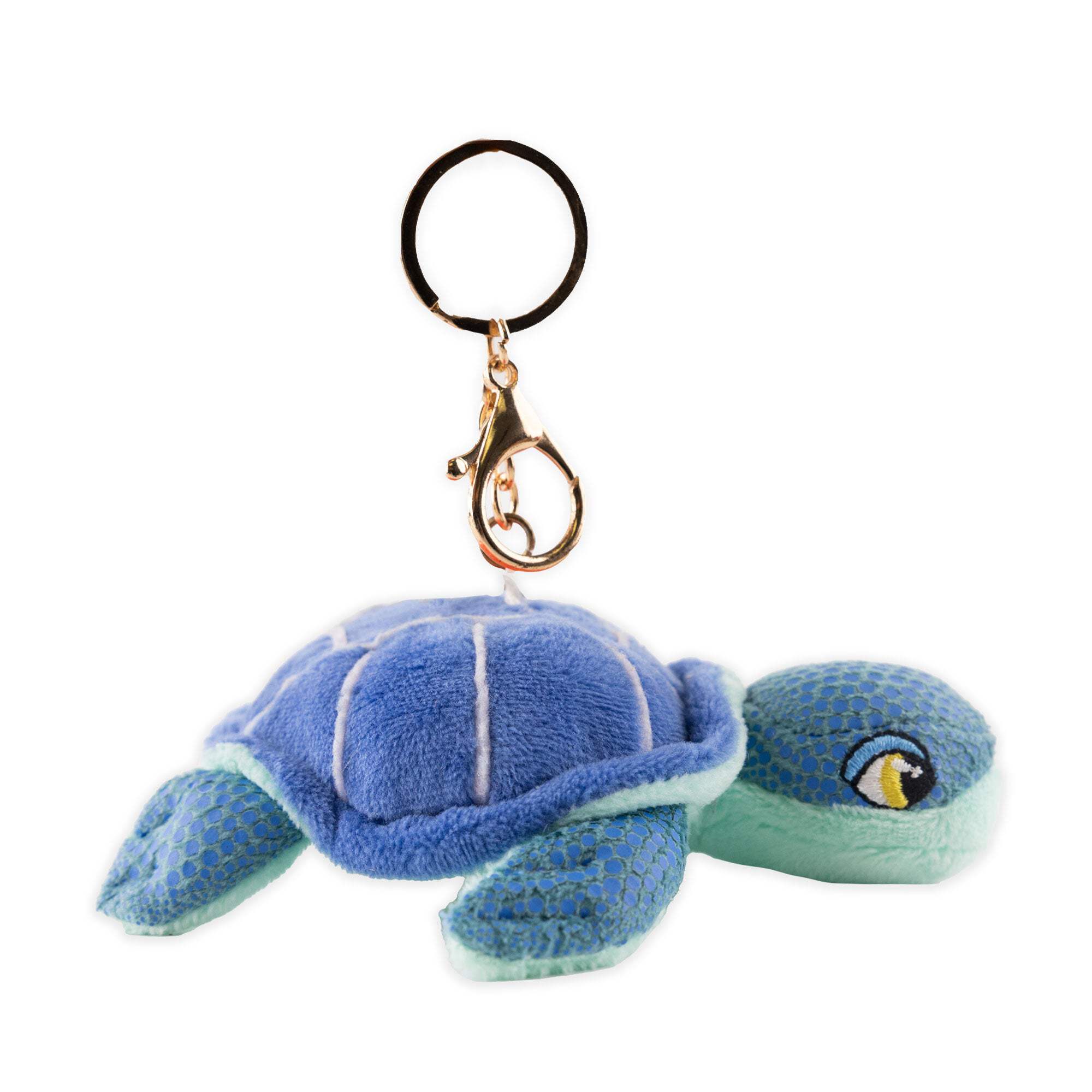 Key Chain Plush Honu Turtle Blue 4.4" W x 2.2" H