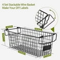 thumbnail image 3 of 4 Pack [ XL Large ] STACKABLE Wire Baskets for Organizing - Pantry Storage and Organization Metal Bins for Produce, Food, Fruit - Kitchen Bathroom Closet Cabinet, Countertop, Under Sink Organizer, 3 of 7
