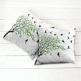 thumbnail image 2 of Ambesonne Silhouette Throw Pillow Cover 2 Pack, Flying Spring Peace Art, 20", White Black Green, 2 of 6