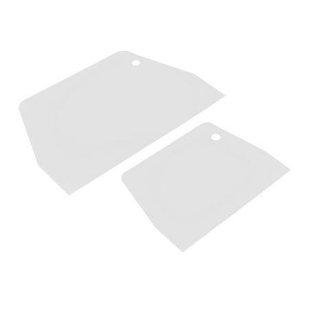 

Uxcell Plastic Cake Decoration Dough Butter Scraper Cutter White 2 in 1