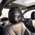 thumbnail image 5 of 2 Pcs Car Headrest Covers, Funny Halloween Ghost Face Auto Seat Headrest Protector, Soft Polyester Fabric Stretchy Seat Head Rest Cover for Car Vehicle Truck SUV, 5 of 8