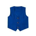 thumbnail image 5 of LIJCC Toddler Boy Formal Suit Clothes Gentleman Wedding Dress Outfit Long Sleeve Dress Shirt Waistcoat Suspender Pants 3 Pcs Set(Blue,6-7 Years), 5 of 9