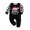 Black, variant on Christmas Themed Print Two Piece Top And Trousers Set Homewear And Leisure Style Parent Child Matching Outfit