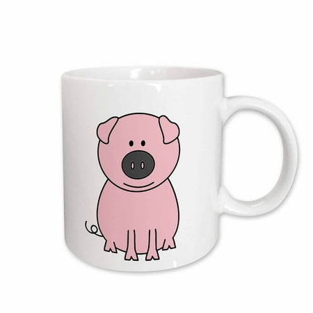 

3dRose Pink Pig Cartoon Ceramic Mug 11-ounce