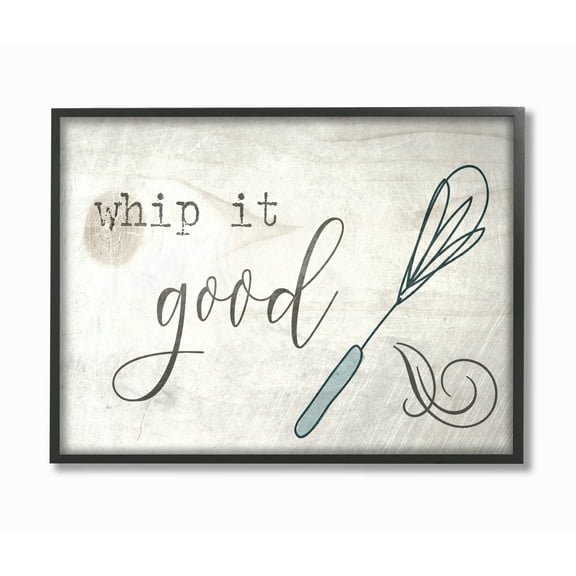 Stupell Industries Whip It Good Whisk Novelty Painting Black Framed Art Print Wall Art, 11 x 14