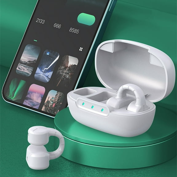 Giunmcul Festival Gift Bluetooth Headphones Clip-on Bluetooth 5.3 Chip HIFI Sound Quality Long-lasting Battery Life HD Call Smart Noise Reduction