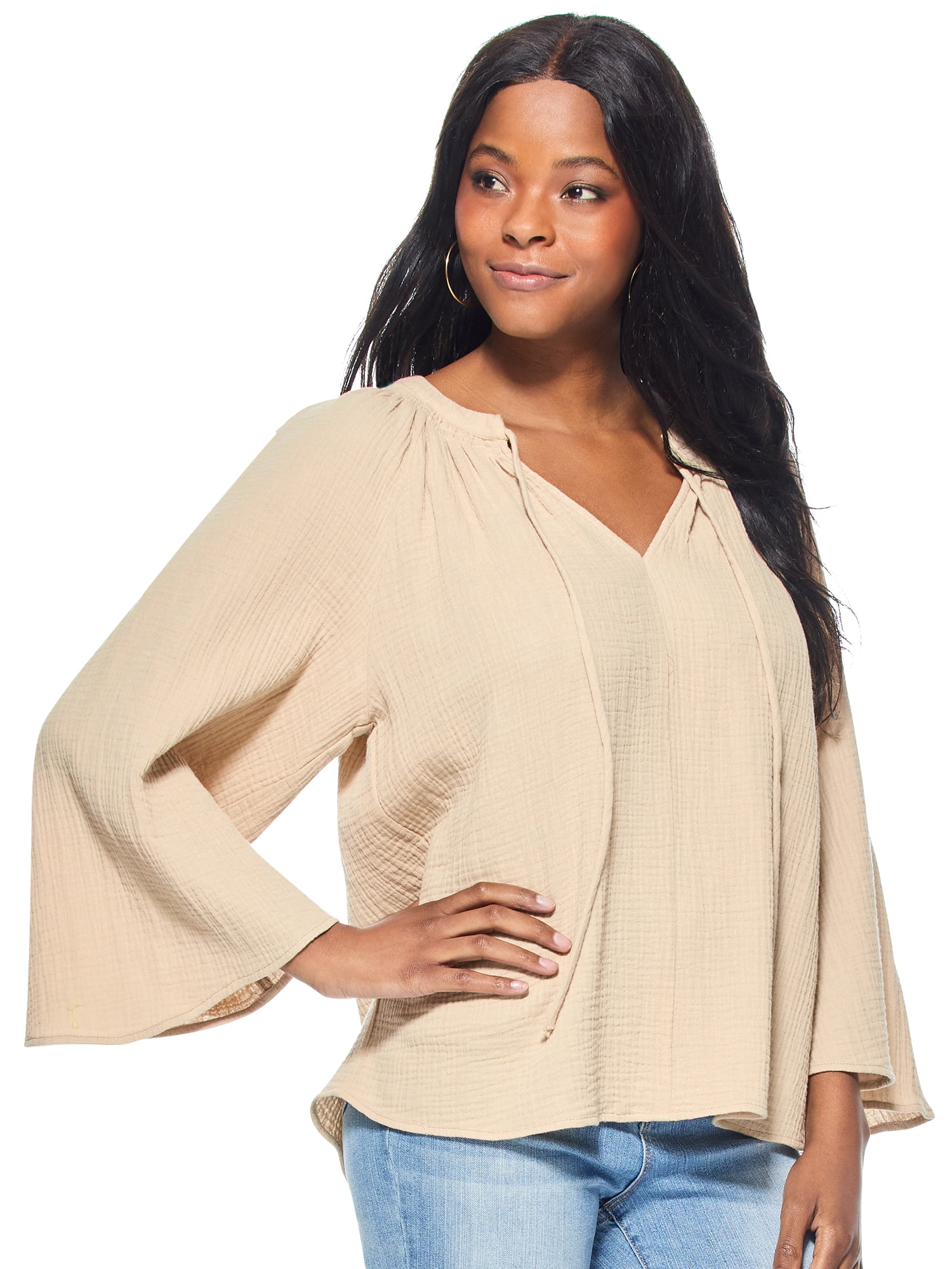 tie front peasant top