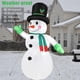 thumbnail image 4 of Muñeco de nieve inflable de Navidad de 7 pies, decoración de patio al aire libre, hombre de nieve con luces LED y sombrero negro, decoración exterior de invierno para fiestas, patio, jardín, césped, r, 4 of 5