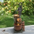 thumbnail image 6 of LuxenHome Farmhouse Well Water Pump and Pots Resin Fountain with LED Lights, 6 of 9