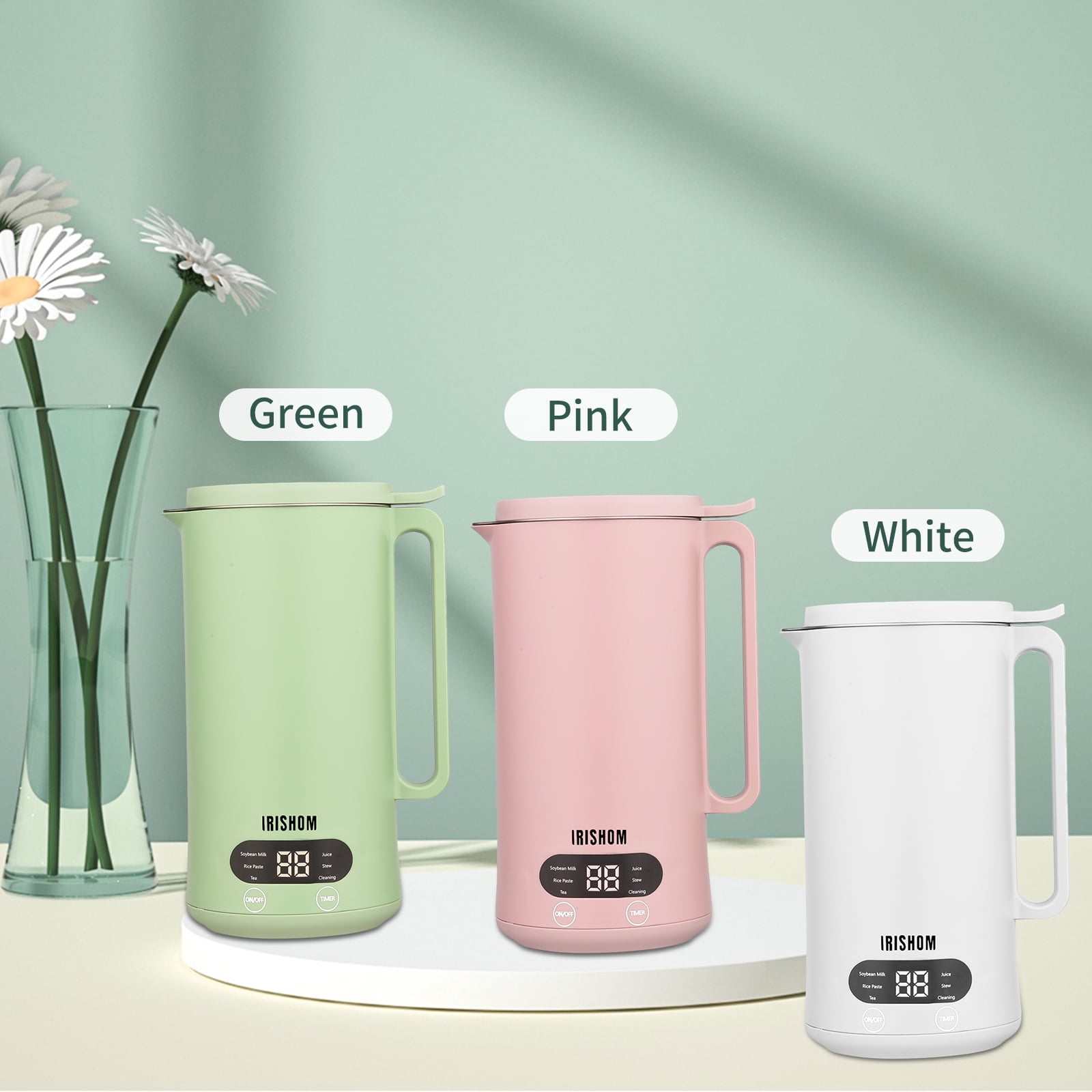 IRISHOM Multifunction Soymilk Maker 350mL Juicer Soy Milk Machine with Stainless Steel and Blade