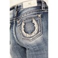 thumbnail image 2 of Miss Me Women's Medium Wash Mid Rise Horseshoe Bootcut Stretch Denim Jeans Medium Wash 33W x 34L, 2 of 4