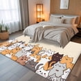 thumbnail image 5 of 5x7 Area Rugs, Cartoon Cat Non-Skid Rubber Backing Large Rectangle Rugs - Living Room Bedroom Home Office, Modern Simple Funny Cute Animals Art Indoor Floor Mat Carpets Washable Rug, 5 of 9
