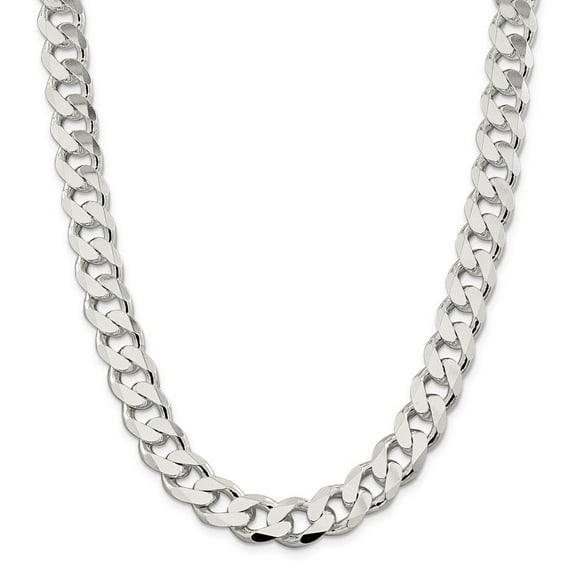 Auriga Fine Jewelry 925 Sterling Silver 13 mm Curb Chain Necklace for Men 20"