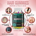 thumbnail image 5 of Hair Vitamins Gummies - Advanced Hair Growth Formula with Biotin 5000mcg, Folic Acid & More - 60 Vegetarian Gummy, 5 of 11