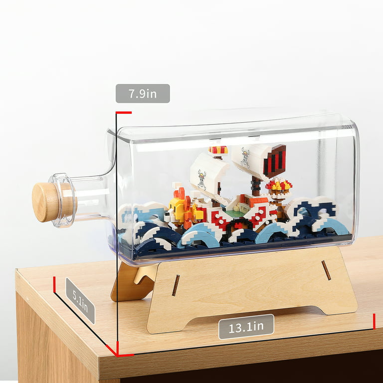 Hi-reeke Building Block Set One Piece Anime Ship in A Bottle Micro Brick Kit Thousand Sunny Toy, Size: One Size