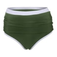 thumbnail image 4 of DHFJKG High Waisted Swimsuit Bottoms Women Color Block High Cut Swim Briefs Tummy Control Bikini Bottom Stylish Beachwear, 4 of 9