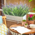thumbnail image 5 of 10 Bundles Artificial Plants Outdoor Fake Grass with Flowers UV Resistant Greenery Garden Porch Window Box Decorating (White), 5 of 5