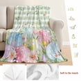 thumbnail image 5 of Easter Eggs Blanket Soft Cozy Warm Throw Blanket for Couch, Plush Fuzzy Flannel Fleece Blankets for Sofa, Spring Daisy Eucalyptus Leaves Sage Green Plaid Bed Blankets Gifts for Men, 40"x60", 5 of 9
