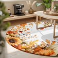 thumbnail image 3 of Round Rugs 5Ft, Fall Thanksgiving Round Area Rug Washable Indoor Throw Carpet, Eucalyptus Leaves Floral Botanical Soft Non Slip Circle Rug for Cabinet Bathroom Home Decor Aesthetic, 3 of 8